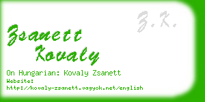 zsanett kovaly business card
